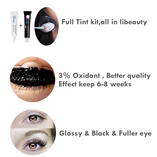 Libeauty Lash Black Color Kit Brow Kit Quick Voluminous Coloring with Complete Tools Eyelash Color Kit For Salon Or Home Hair colour Use