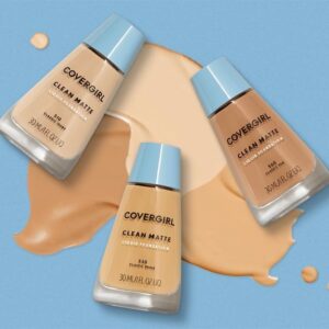 COVERGIRL Clean Matte Liquid Foundation, Perfect Beige 548, Pack of 1