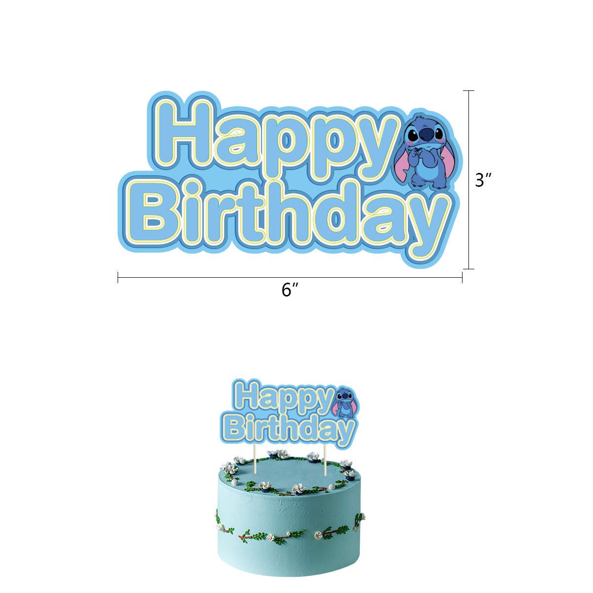 Lilo Birthday Party Decoration, Stitch Birthday Banner Cake Toppers Balloons,Stitch Theme Birthday Party Decorations