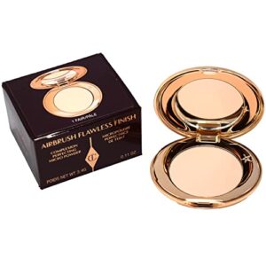 charlotte tilbury mini airbrush flawless finish setting pressed compact makeup face powder for women - 1 fair