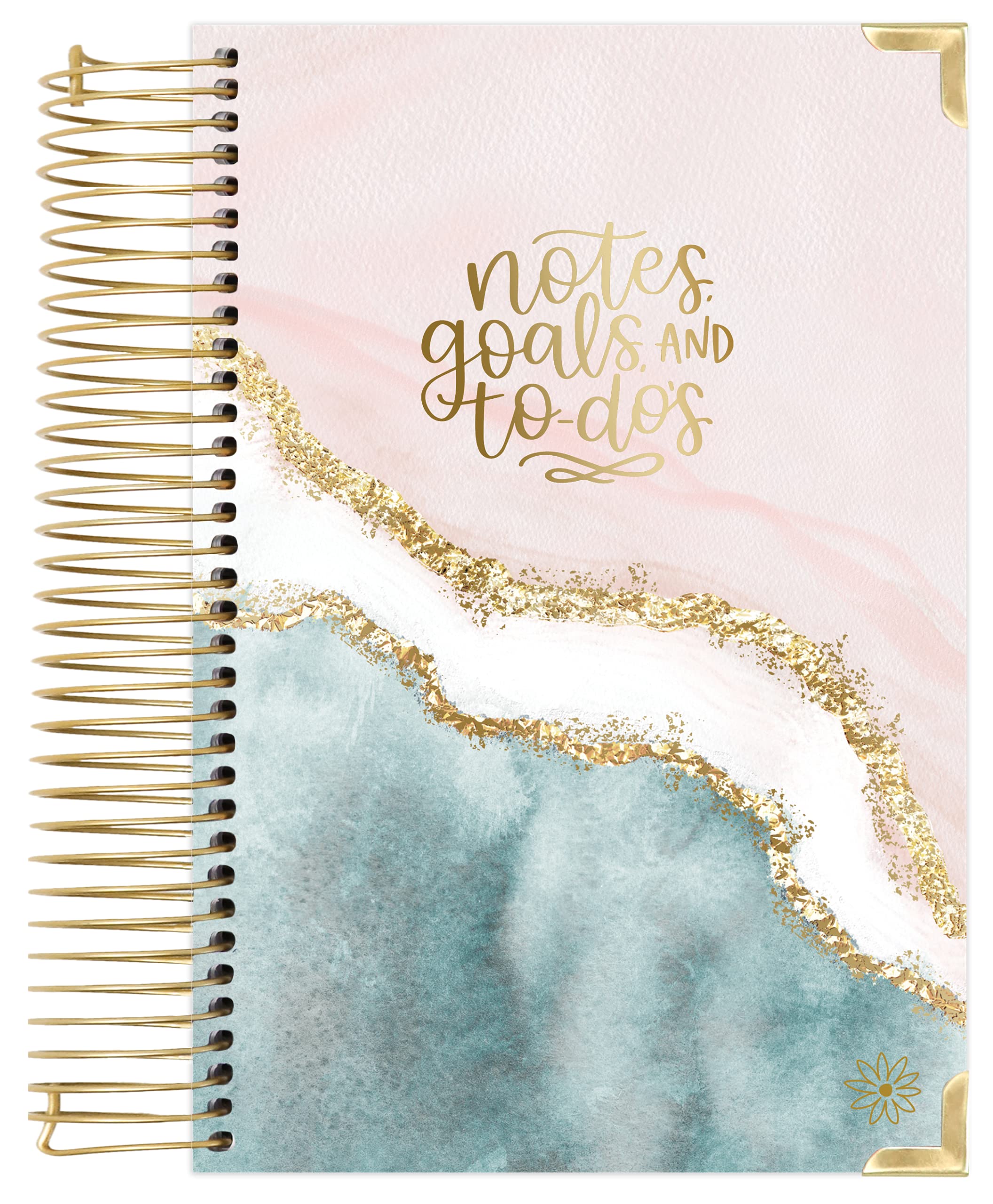 bloom daily planners New UNDATED Hardcover Calendar & Daily Bound To Do List Spiral Notebook - Notes, Goals, to Do's Planning System - 8.25" x 6.5" - Daydream Believer