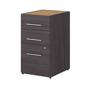 bush business furniture office 500 3 drawer file cabinet-assembled, 16w, storm gray