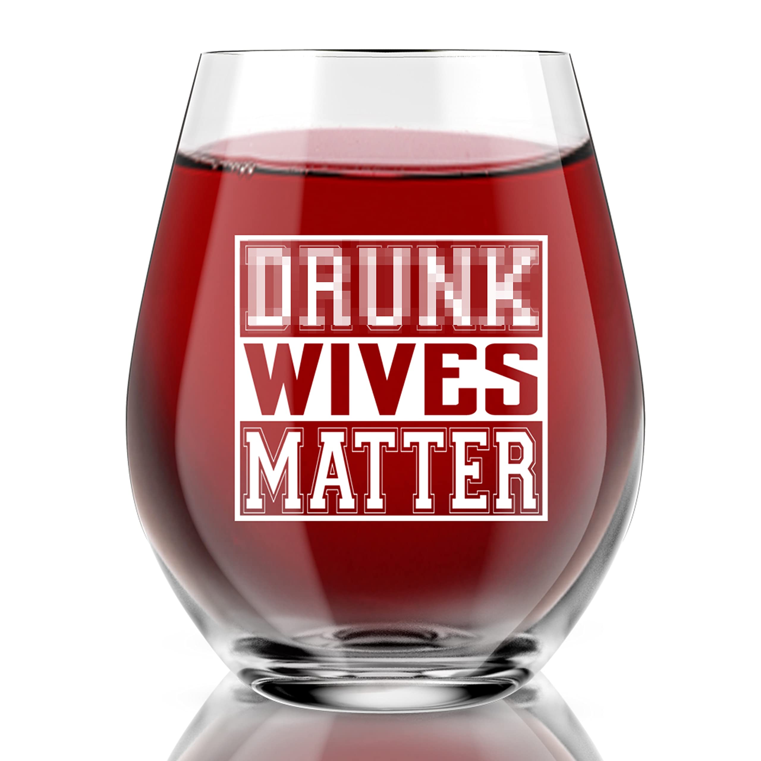 AGMDESIGN Wives Matte Funny Stemless Wine Glass, Premium Birthday Gifts for Women, Her, Sister, Wife, Boss, Mom, Aunt, BFF, Coworkers, Unique Present Idea from Husband to Wife