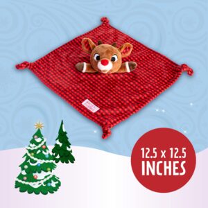 KIDS PREFERRED Rudolph The Red-Nosed Reindeer Rudolph Plush Stuffed Animal Snuggler Lovey Security Blanket, 12.5 Inches