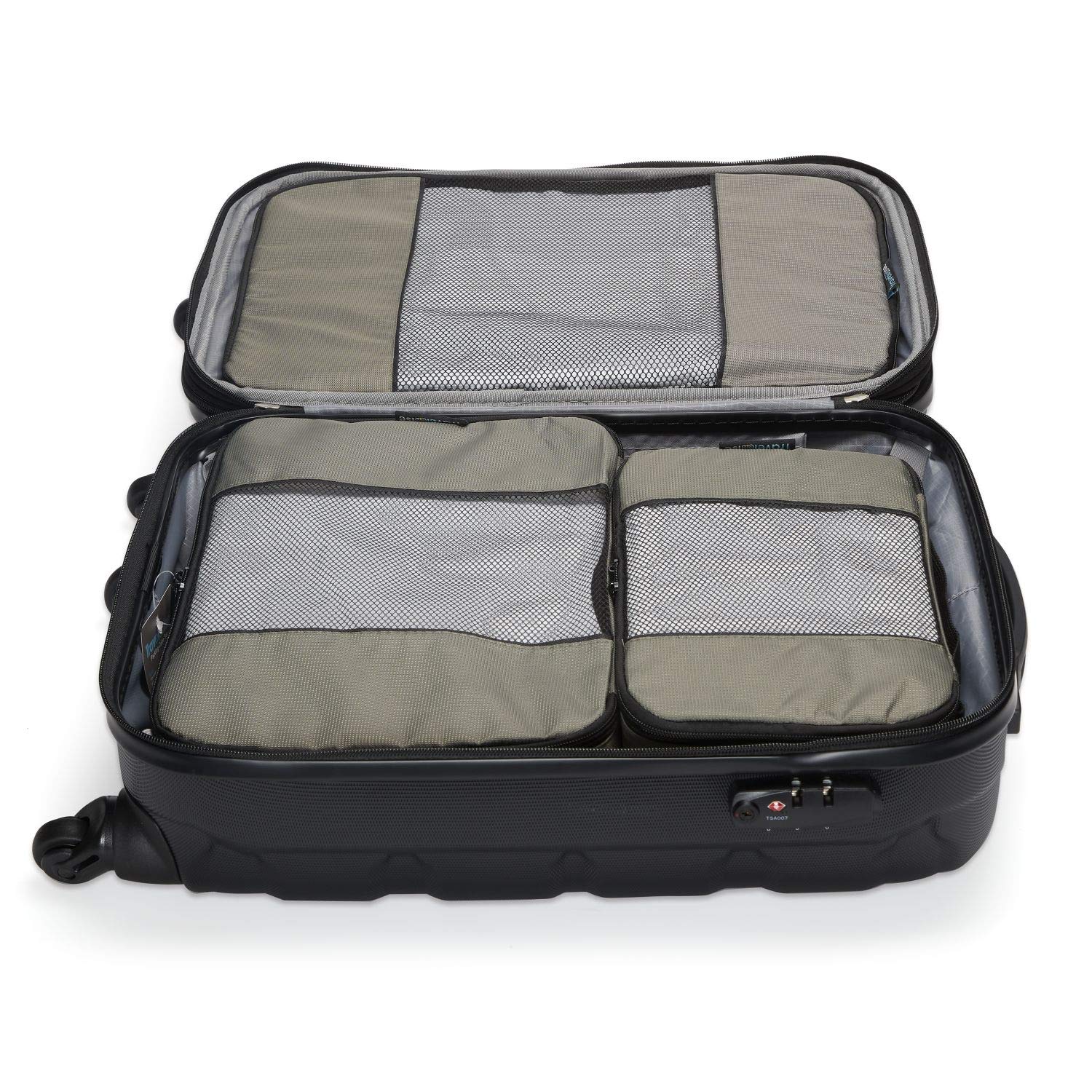 TravelWise Luggage Packing Organization Cubes 5 Pack, Silver, 2 Small, 2 Medium, 1 Large