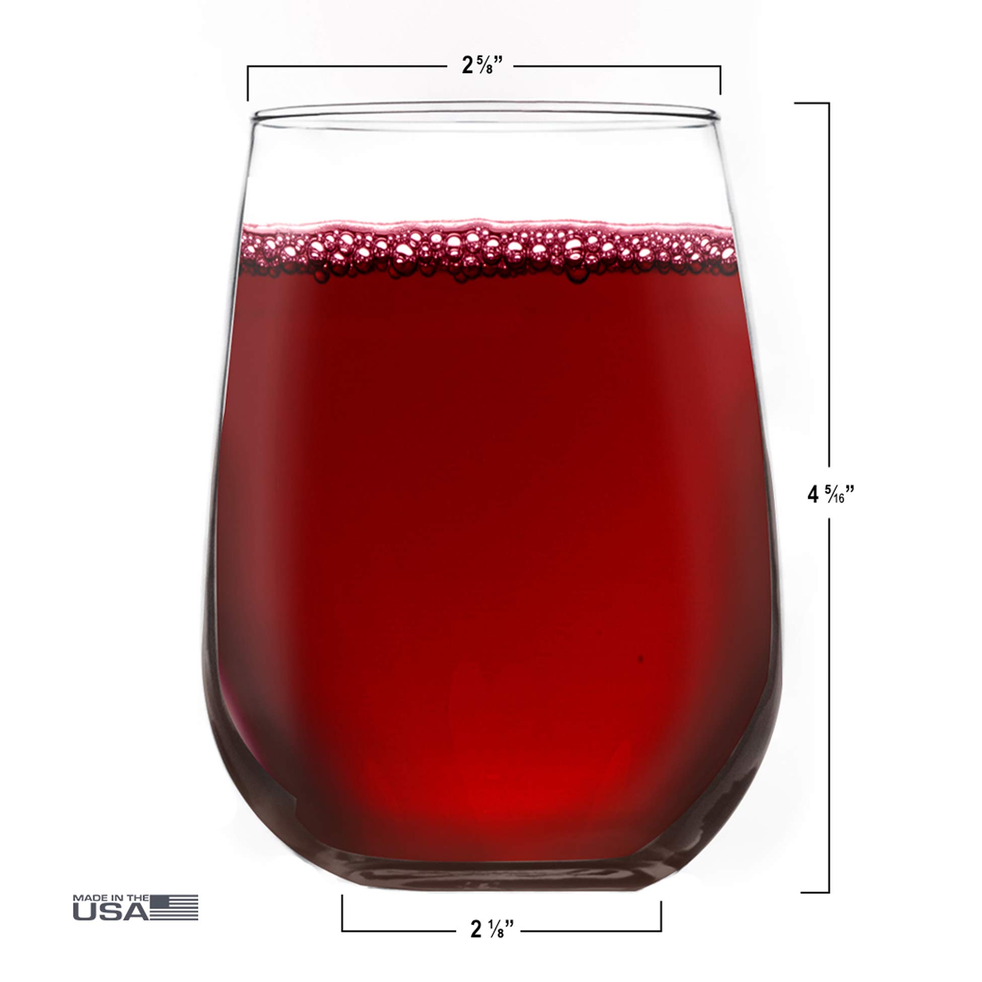 DEMS for USA RBG Wine Glass Stemless | SPEAK YOUR MIND - Ruth Bader Ginsburg | 15oz Commercial Chip Resistant Tumbler | Made in USA, 2M103-438