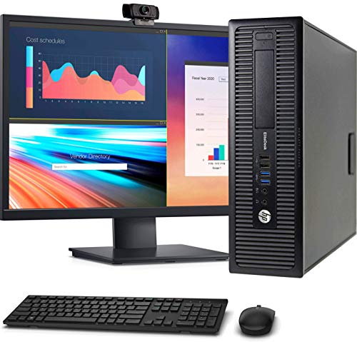 HP 800 G1 SFF Computer Desktop PC, Intel Core i5 3.2GHz, 16GB Ram, 512GB M.2 SSD, Wireless Keyboard & Mouse, WiFi | Bluetooth,1080p Webcam, New 23.8" LCD Monitor, Win 10 Pro (Renewed)