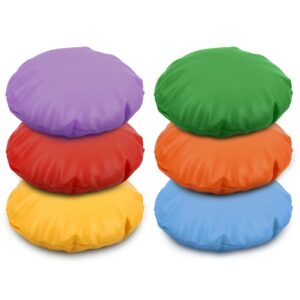 gamenote round floor cushions for classroom - comfy memory flexible seating floor seat cushion for kids distance learning (6 pieces)
