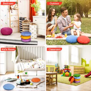 GAMENOTE Round Floor Cushions for Classroom - Comfy Memory Flexible Seating Floor Seat Cushion for Kids Distance Learning (6 Pieces)