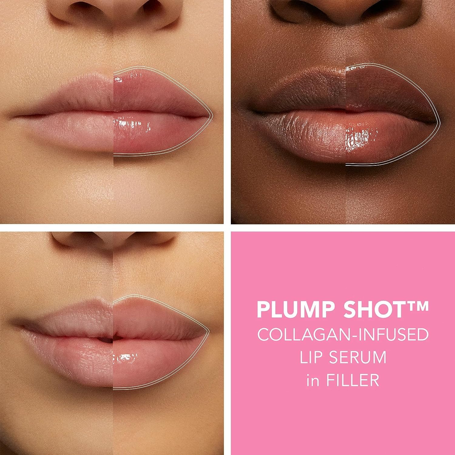 Buxom Plump Shot Collagen-Infused Lip Serum, Lip Plumping Gloss, Formulated with Collagen, Peptides, Hyaluronic Acid, Avocado & Jojoba Oil (Full Size, Filler)