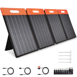 golabs sf100 portable solar panel, monocrystalline solar charger with adjustable kickstand, type c, dc 18v, qc3.0 usb ports for power station outdoor camping off grid rv