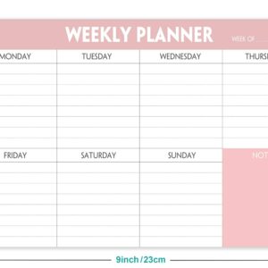 Weekly Planning Pad - Tear Off To Do List Pad with Daily Schedule & Calendar, 52 Sheets, 100gsm Paper, Undated Weekly Planning Notepad, 6x9 in