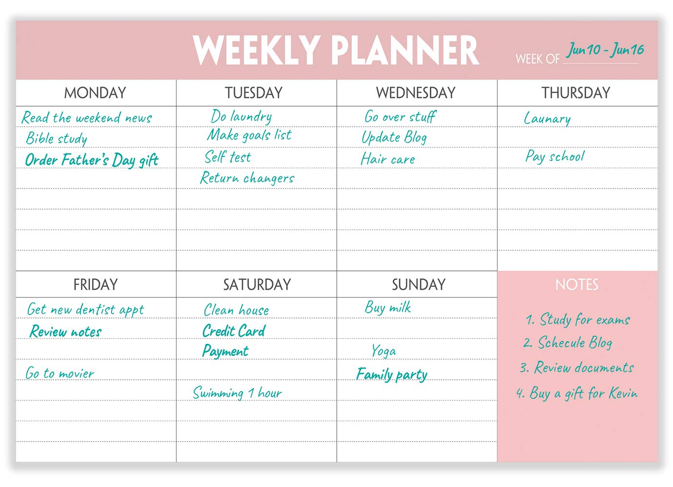 Weekly Planning Pad - Tear Off To Do List Pad with Daily Schedule & Calendar, 52 Sheets, 100gsm Paper, Undated Weekly Planning Notepad, 6x9 in