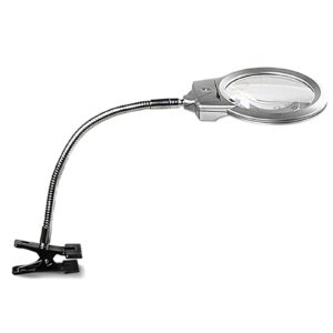 meichoon magnifying lamp with light,clamp magnifier,clip-on table bright led lighted magnifying glasses,for reading diamond painting cross stitch
