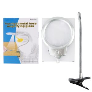 Meichoon Magnifying Lamp with Light,Clamp Magnifier,Clip-on Table Bright LED Lighted Magnifying Glasses,for Reading Diamond Painting Cross Stitch