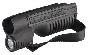 streamlight 69602 tl-racker 1000 lumen forend light for mossberg 590 shockwave with strap and cr123a lithium batteries, black