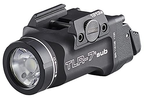 Streamlight 69402 TLR-7 Sub 500-Lumen Pistol Light Without Laser Designed Exclusively and Solely for Select 1913 Railed Short Subcompact Handguns, Includes Mounting Kit with Keys, Black