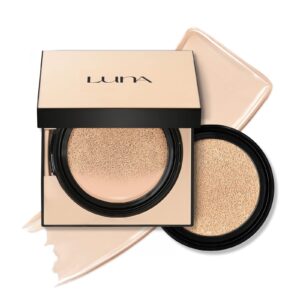 luna 50-hours conceal fixing cushion foundation spf 37 (#23 medium beige), refill included, semi-matte finish, full coverage korean makeup