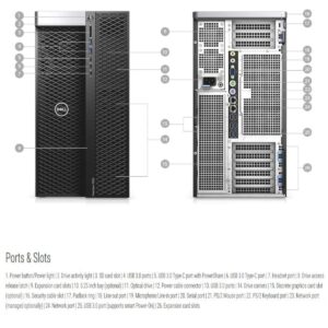 Dell Precision 7920 Tower Workstation, VR CG AI 4K Editing Rendering, 2X Intel Xeon Gold 6130 up to 3.7GHz (32-Cores), 192GB DDR4, 2X 1TB SSD + 2X 4TB HDD, Quadro P1000 4GB, Windows 10 Pro (Renewed)