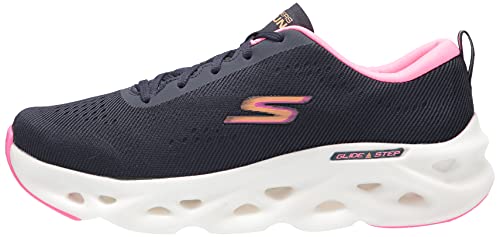 Skechers Women's GO Run Glide Step Hyper Sneaker, Navy, 9