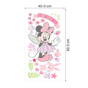 Large Mickey and Minnie Mouse Wall Decals for Kids Baby Bedroom Nursery, Disney Mirror Window Walls Stickers Removeable Vinyl Cartoon Peel and Stick (Minnie Pink)