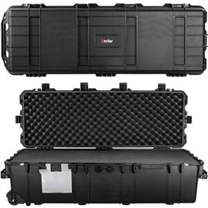eylar xxl 44 inch deep heavy transport roller gear, camera, tools, equipment hard case waterproof w/foam black