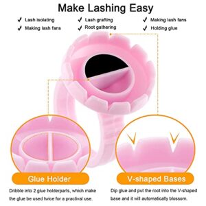 Lash Extensions Supplies,100PCS Glue Rings, Lash Glue Holder for Volume Lashes Fan, Lash Glue Ring Cup for Eyelash Extension Supplies, Supplies Lashes