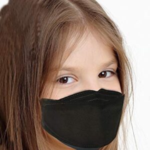 [10 Pack] (Age 6 to 15) 4-Layers Premium (KF94 Certified) Kids Face Mask (Made in Korea) Respirators Protective Disposable Dust Covers (Children, Youth, Teens, Small Face Adults) - Black -