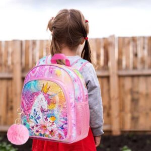 CCJPX Unicorn Backpack for Girls, 12.5” Toddler Sequin Bookbag Kindergarten Cute School Bag