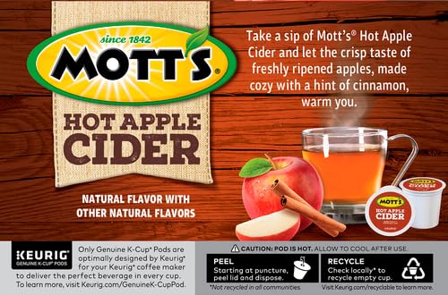 Mott's Hot Apple Cider, Keurig Single-Serve K-Cup Pods, 12 Count