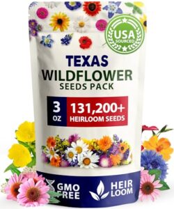 home grown 130,000+ pure wildflower seeds - premium texas flower seeds [3 oz] perennial garden seeds for birds & butterflies - wild flowers bulk seeds perennial: 22 varieties flower seed for planting