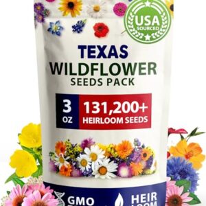HOME GROWN 130,000+ Pure Wildflower Seeds - Premium Texas Flower Seeds [3 Oz] Perennial Garden Seeds for Birds & Butterflies - Wild Flowers Bulk Seeds Perennial: 22 Varieties Flower Seed for Planting
