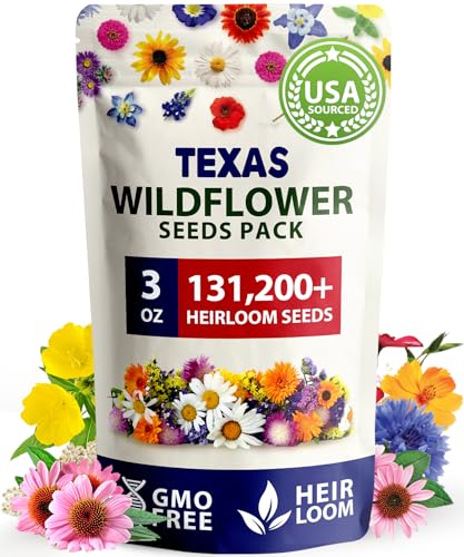 HOME GROWN 130,000+ Pure Wildflower Seeds - Premium Texas Flower Seeds [3 Oz] Perennial Garden Seeds for Birds & Butterflies - Wild Flowers Bulk Seeds Perennial: 22 Varieties Flower Seed for Planting