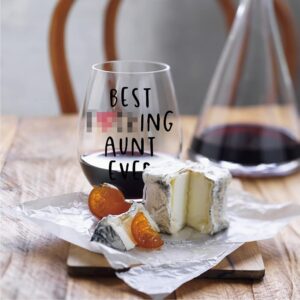Perfectinsoy Best Aunt Ever Wine Glass with Gift Box, Funny Aunt Gift, Evening Mug, Unique Romantic Gift Idea for Her, Wife, Aunt, New Aunt, Grandma, Daughter, Gift Idea for Aunt