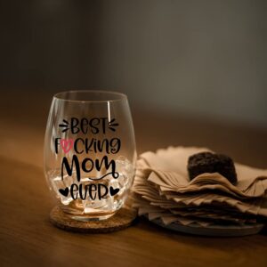 Perfectinsoy Funny Mom Gifts, Best Mom Ever Wine Glass, Mother's Day Gifts for Her, Women, Wife, Sister, Boss, Colleague, Mom, New Mom, Mother, Aunt, Grandma, Grandmother, Birthday Gift for Mom