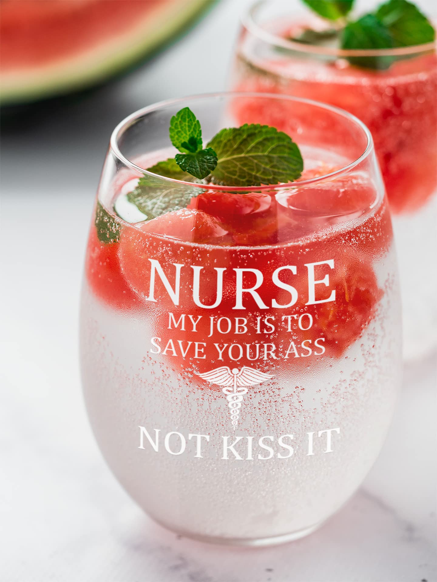 Find Funny Gift Ideas Nurse Wine Glasses for Women | RN Gifts for Nurses Women, ER Nurse Funny Gifts for Nurses Female, Nurses Gifts for Male Nurses | My Job Is To Save Your Rear Not Kiss It