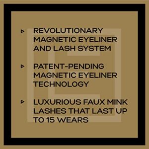Eylure PROMAGNETIC Magnetic Eyeliner and False Lashes Kit, Faux Mink Dramatic, 1 Pair Reusable Eyelashes, No Glue Needed Black