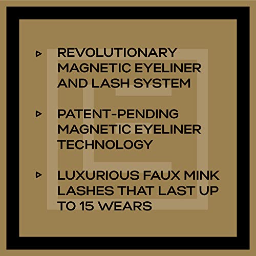 Eylure PROMAGNETIC Magnetic Eyeliner and False Lashes Kit, Faux Mink Dramatic, 1 Pair Reusable Eyelashes, No Glue Needed Black