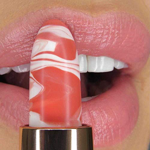 Winky Lux Marbleous Balm, Hybrid- Tinted Lipstick & Hydrating Lip Balm, Contains Ceramides for Lip Plumping & Coconut Oil for Lip Moisturizing (Delighted)