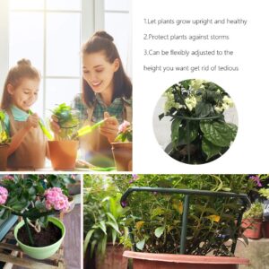 10 Pack Plant Support Plant Stakes, Metal Half Round Plant Support Ring Plastic Plant Cage Holder Flower Pot Climbing Trellis for Small Plant Flower Vegetable,Indoor Leafy Plants(5.7 x 5.9inch)