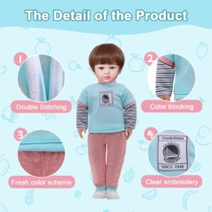18-inch Boy Doll Clothes Accessories - Logan 18 Pcs 6 Set Doll Outfits Fashion Daily Costume Set Fits All 18 inch Dolls