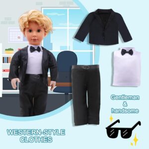 18-inch Boy Doll Clothes Accessories - Logan 18 Pcs 6 Set Doll Outfits Fashion Daily Costume Set Fits All 18 inch Dolls