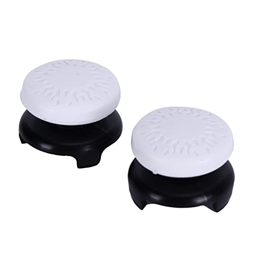 ASHATA 2Pcs Thumbstick Extender for PS5, 3D Texture Thumb Grip Stick Joystick Thumbstick for Playstation 5 Controller (White)