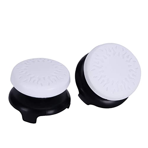 ASHATA 2Pcs Thumbstick Extender for PS5, 3D Texture Thumb Grip Stick Joystick Thumbstick for Playstation 5 Controller (White)