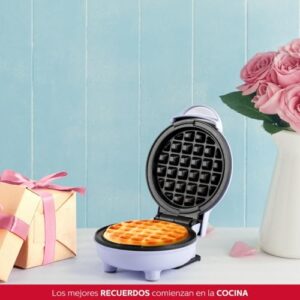 Holstein Housewares Personal/Mini Waffle Maker, Non-Stick Coating, Lavender - 4-inch Waffles in Minutes, Ideal for Breakfast, Brunch, Lunch or Snacks