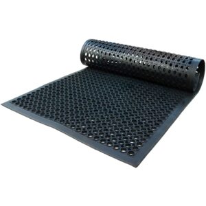 UNIMAT-Anti-Fatigue Outdoor Rubber Drainage with Non-Slip Backing Heavy Duty Mat for Restaurant Industrial Use-3'x 5' Black Mat-Ideal Bar Accessory