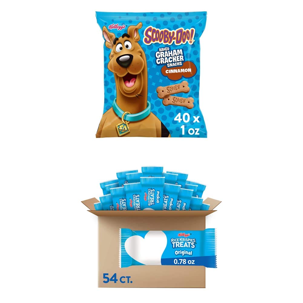 Kellogg's Kids Snack Pack, Scooby-Doo Cinnamon Graham Crackers (40 Bags) and Rice Krispies Treats Marshmallow Snack Bars (54 Bars)