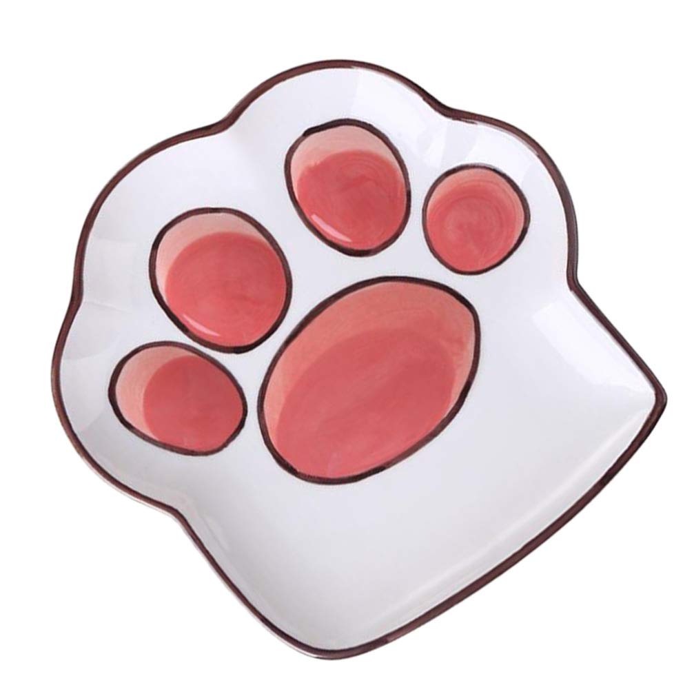 DOITOOL Appetizer Serving Tray 1pc Cat's Claw Cartoon Plate Ceramic Plate Household Ceramics Dessert Tray