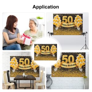 Amosfun 1pc 50 Years Old Background Cloth Merry Birthday Banner Decorative Birthday Backdrop Birthday Backdrop Cloth Happy Birthday Decor Happy Birthday Backdrop Decorative Items Vinyl