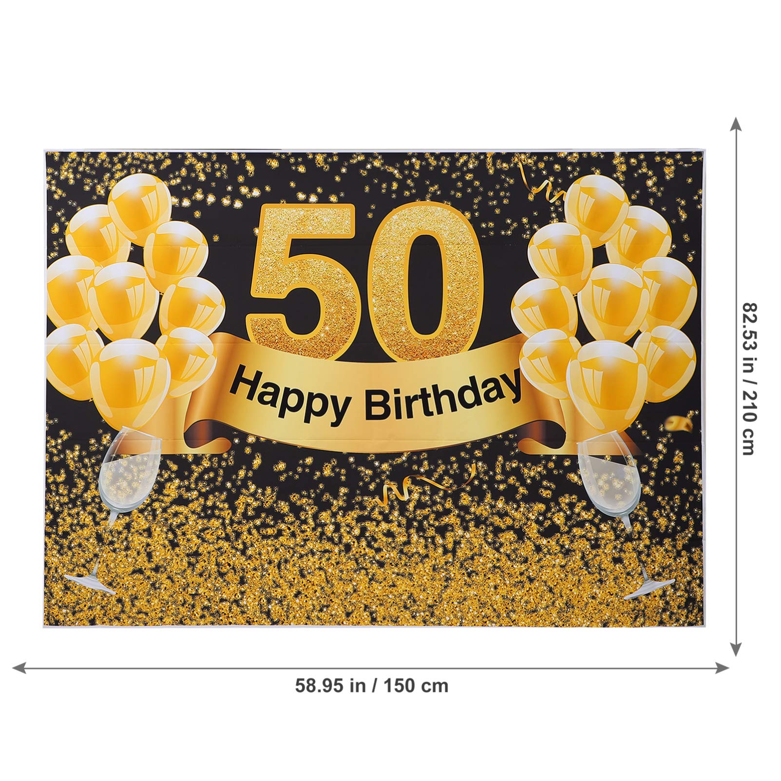 Amosfun 1pc 50 Years Old Background Cloth Merry Birthday Banner Decorative Birthday Backdrop Birthday Backdrop Cloth Happy Birthday Decor Happy Birthday Backdrop Decorative Items Vinyl